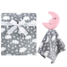 Hudson Baby Unisex Baby Plys t?ppe med sikkerhedst?ppe Moon Girl One Size