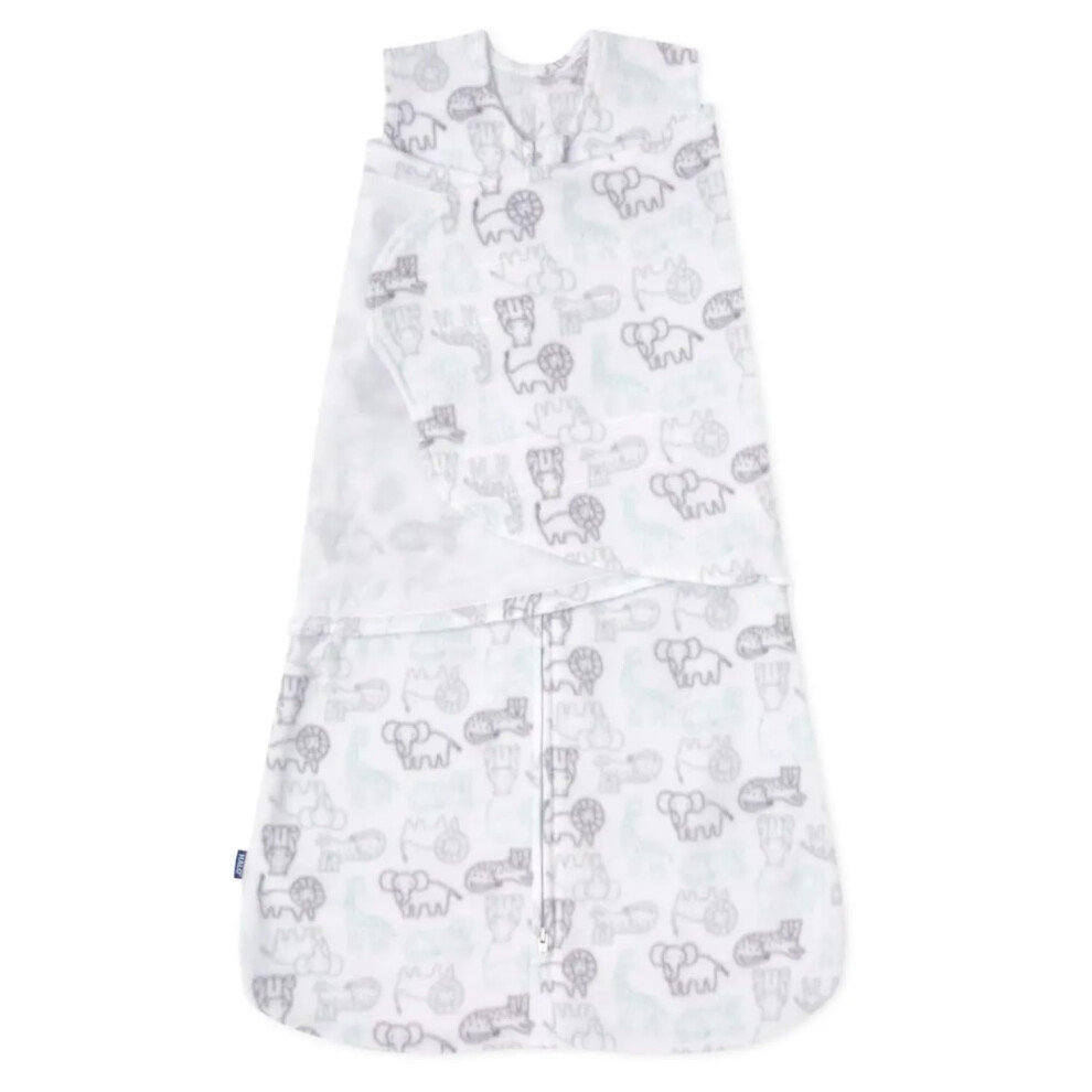 HALO Micro-Fleece Sleepsack Swaddle  3-Way Adjustable Wearable Blanket  TOG 3.0  Animal Action  Small  3-6 Months