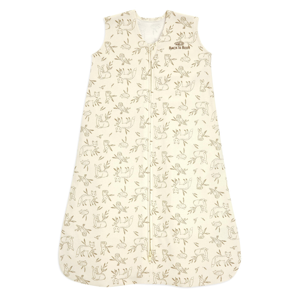 HALO SleepSack  100% Cotton Wearable Blanket  Swaddle Transition Sleeping Bag  TOG 0.5  Lullaby Forest  Medium  6-12 Months