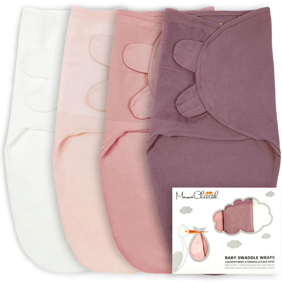 Baby Swaddle Sack Organic Cotton Swaddle Blanket Adjustable Swaddle Sleep Sacks Easy Swaddles For Boy Girl 0-3 Month Baby Essentials Mama Cheetah