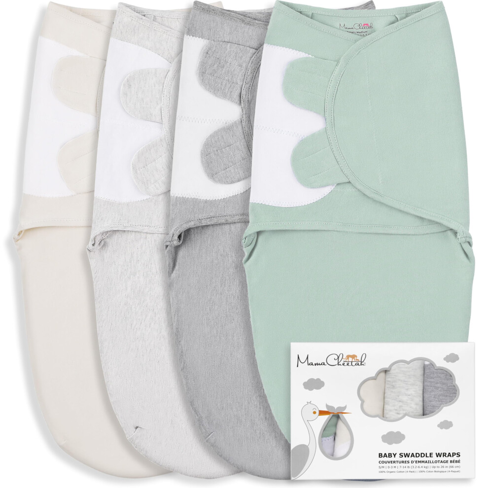 Baby Swaddle Sack Organic Cotton Swaddle Blanket Adjustable Swaddle Sleep Sacks Easy Swaddles For Boy Girl 0-3 Month Baby Essentials Mama Cheetah