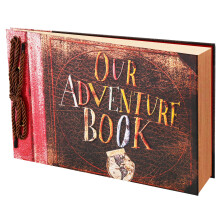 Scrapbook Fotoalbum Our Adventure Book Scrapbook Præget ord Hard Cover Movie Up Rejse Scrapbook til jubilæum Bryllup Rejsende baby shower osv (Re