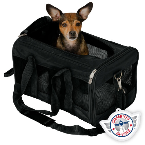 Sherpa Original Deluxe Flugzeuggenehmigter Tiertransport, Medium, Schwarz