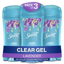 Secret Antitranspirant und Deodorant fr Frauen, erfrischendes, klares Lavendelgel, 48-Stunden-Geruchsschutz, 3,4 oz (3er-Pack)