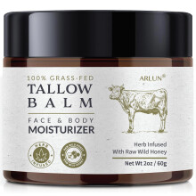 Arlun Beef Tallow for Skin Beef Tallow and Honey Balm Tallow Face Moisturizer Nourishes and Hydrates the Skin Grass Fed Whipped Tallow Honey Balm