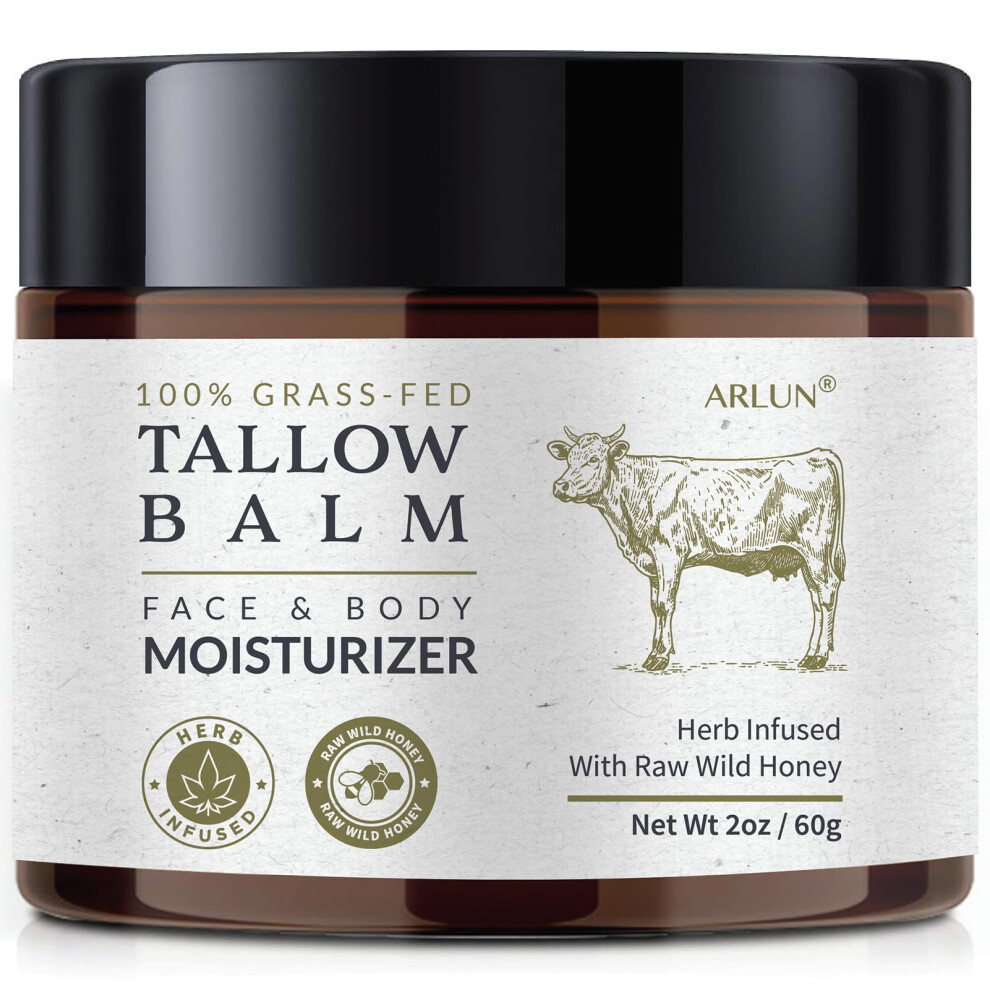 Arlun Beef Tallow For Skin Beef Tallow And Honey Balm Tallow Face Moisturizer Nourishes And Hydrates The Skin Grass Fed Whipped Tallow Honey Balm E