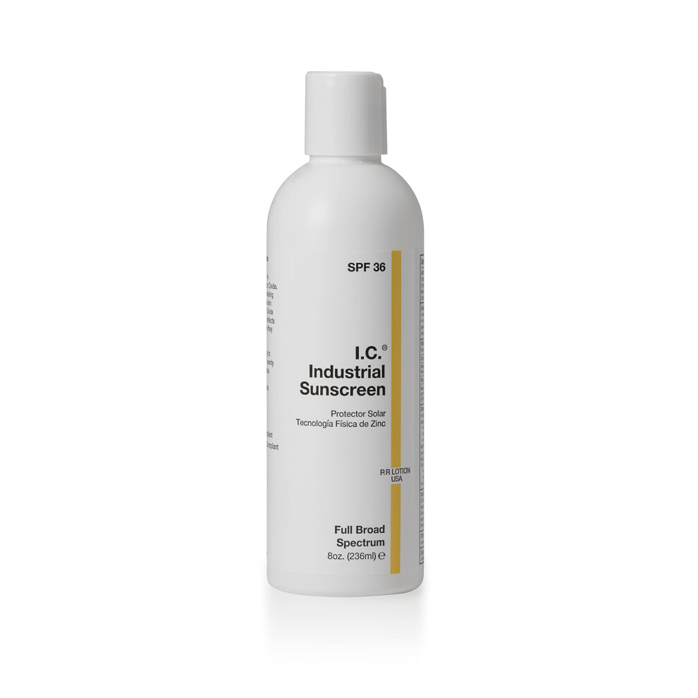 Moisturizing Lotion R&R Lotion -8Oz Bottle - I.c. Industrial Sunscreen Spf 36 Zinc Oxide Full Broad Spectrum 80 Minute Water Resistance Issc-8-30+Ff