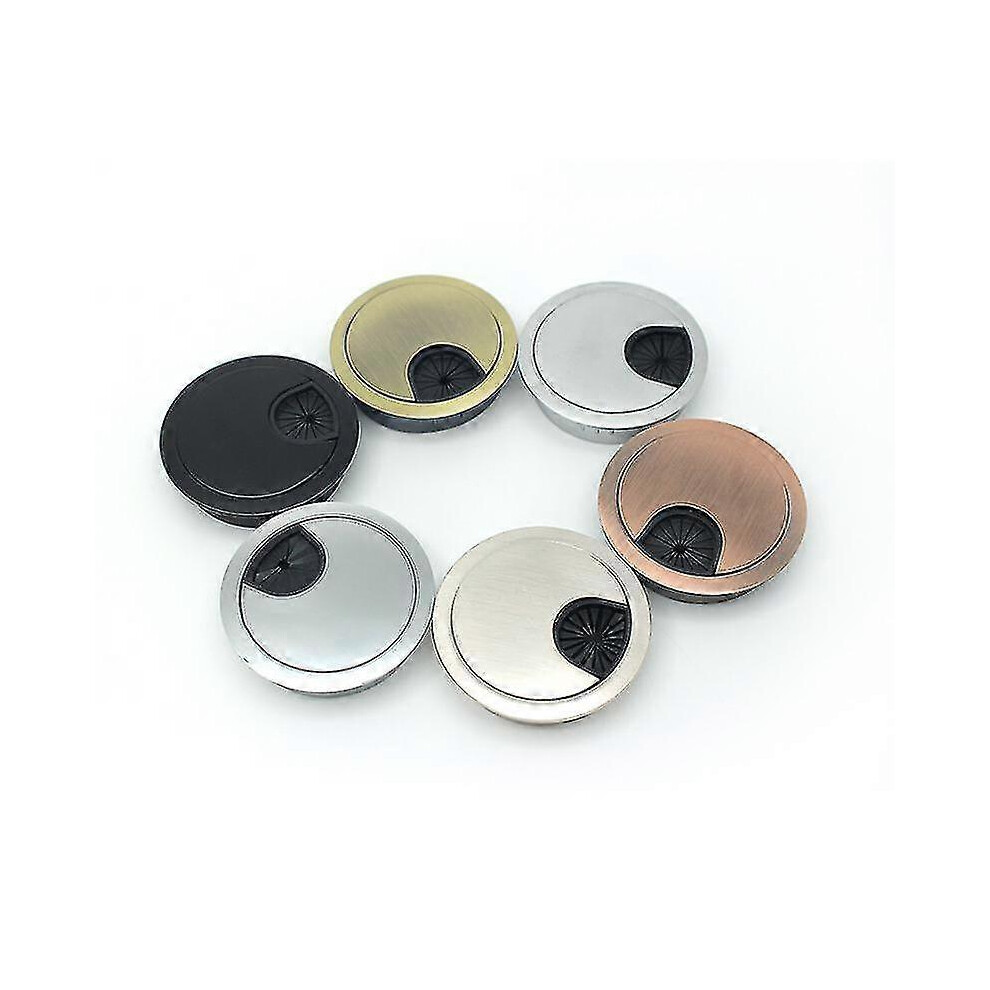 (60Mm, Brushed) Desk Wire Hole Cover Computer Tidy Grommet Table Cable Outlet Port Surface Line Box Table Cable Hardware,4Pcs 5063595947445