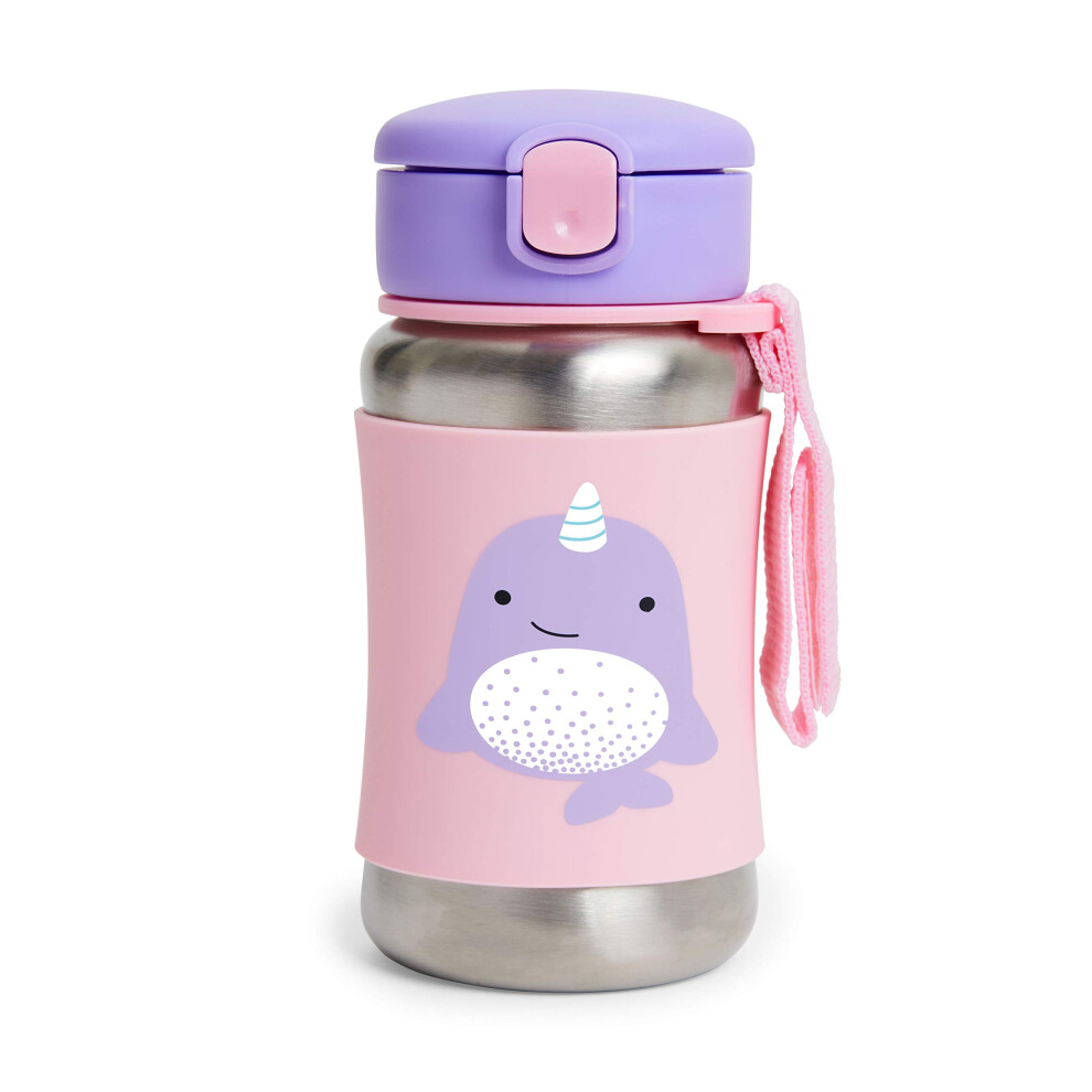 Photos - Baby Bottle / Sippy Cup Skip Hop Toddler Sippy Cup with Straw Zoo Stainless Steel Straw Bottle Narwhal 9I239410 
