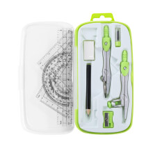 Kit de geometr   a matem   tica Unjoo, 10 piezas,    tiles para estudiantes con caja de almacenamiento irrompible. Incluye reglas, transportador, comp