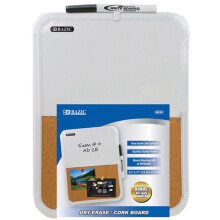 Bazic 8,5 x 11-tommer t?r slet/kork kombinationsbord med mark?r (6030-12p)