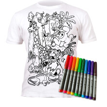 Splat Planet Color in Zoo T-paita, jossa on 10 myrkytnt pestv taikakyn - Vrit ja pese pois ja vrit uudelleen T-paita valkoinen