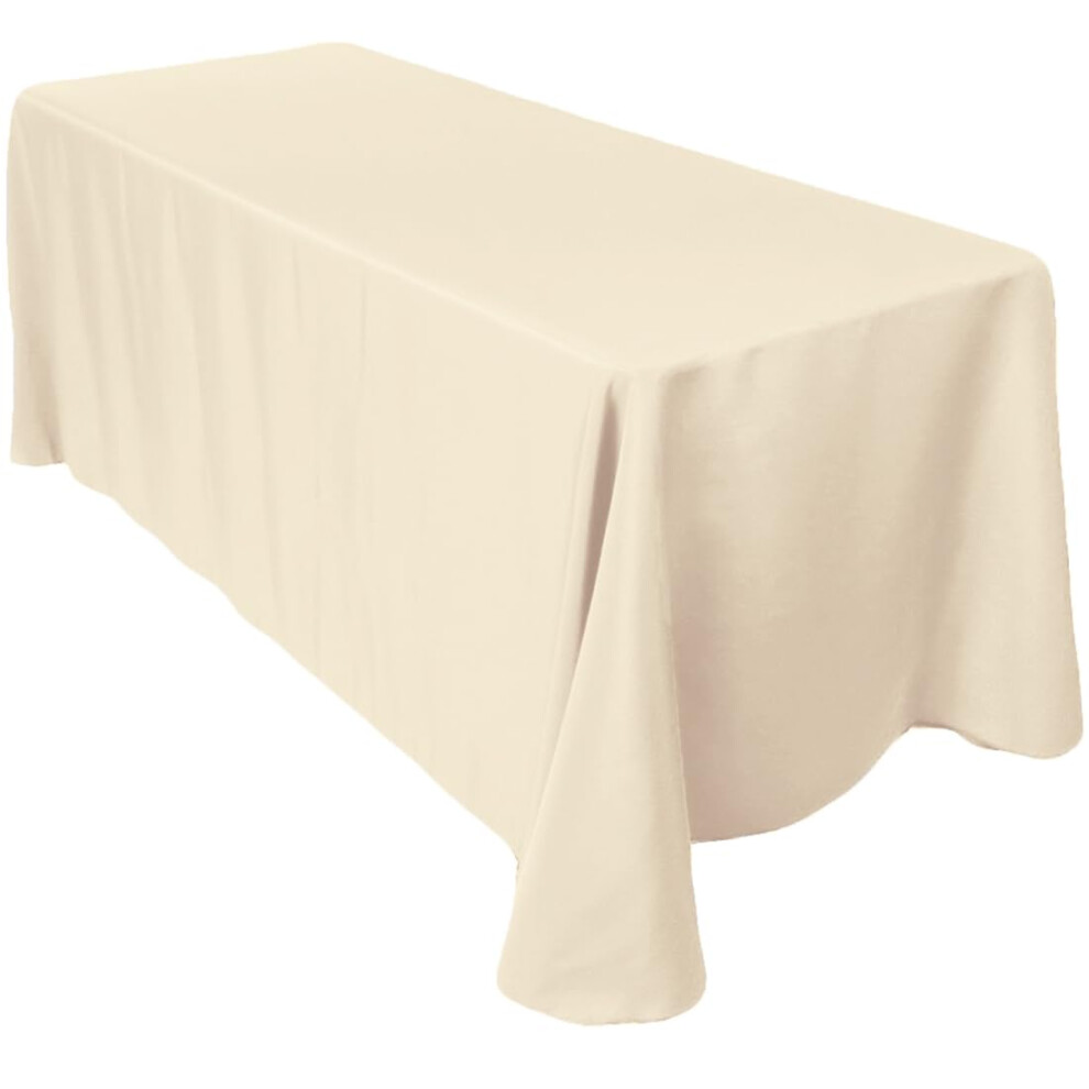 Nappe rectangulaire en lin et polyester, 228 x 396 cm, beige