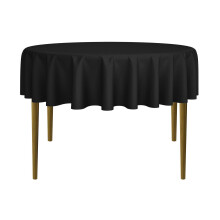Lann's Linens - Tovaglia rotonda premium da 70"" per matrimoni/banchetti/ristoranti - Tovaglia in tessuto di poliestere - Nero