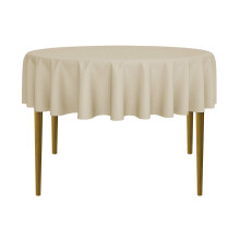 Lann's Linens - Tovaglia rotonda premium da 70"" per matrimoni/banchetti/ristoranti - Tovaglia in tessuto di poliestere - Beige