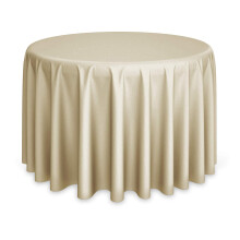 Lann's Linens - Runde Premium-Tischdecke f   r Hochzeiten/Bankette/Restaurants, 274,3 cm, Polyestergewebe, Beige