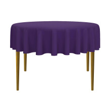 Lann's Linens - 70 Round Premium Tablecloth for Wedding/Banquet/Restaurant - Polyester Fabric Table Cloth - Purple