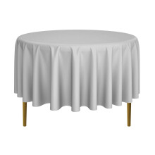 Lann's Linens - 90"""" okr   hly pr   miov    obrus na svadbu/banketu/re   taur   ciu - polyesterov    obrus - strieborn