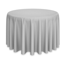 Lann's Linens     Runde Premium-Tischdecke f   r Hochzeiten/Bankette/Restaurants, 274,3 cm, Polyestergewebe, Silber