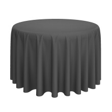 Lann's Linens - Tovaglia rotonda premium da 132"""" per matrimoni/banchetti/ristoranti - Tovaglia in tessuto di poliestere - Grigio scuro