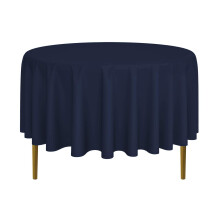 Lann's Linens - Runde Premium-Tischdecke f   r Hochzeiten/Bankette/Restaurants, 228 cm, Polyestergewebe, Marineblau