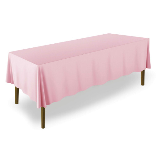 Lann's Linens - 60"""" x 102"""" Premium Tablecloth for Wedding/Banquet/Restaurant - Rectangular Polyester Fabric Table Cloth - Pink