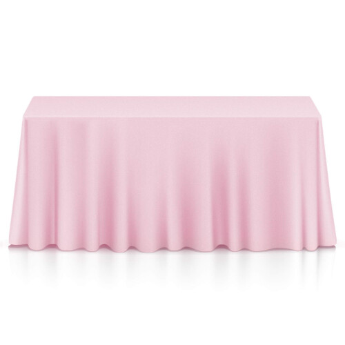 Lann's Linens - 90 x 156 Premium Tablecloth for Wedding/Banquet/Restaurant - Rectangular Polyester Fabric Table Cloth - Pink
