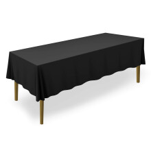 Lann's Linens - Tovaglia Premium 60"""" x 102"""" per matrimoni/banchetti/ristoranti - Tovaglia rettangolare in tessuto di poliestere - Nero