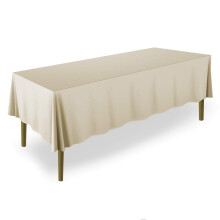 Lann's Linens - 152,4 x 259,9 cm Premium-Tischdecke f   r Hochzeit/Bankett/Restaurant - Rechteckige Tischdecke aus Polyestergewebe - Beige