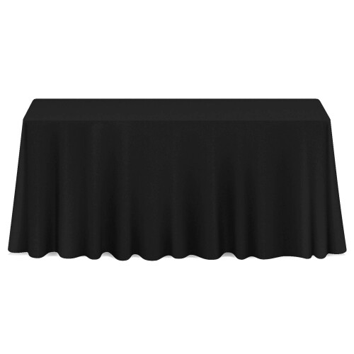 Lann's Linens - 90 x 132 Premium Tablecloth for Wedding/Banquet/Restaurant - Rectangular Polyester Fabric Table Cloth - Black