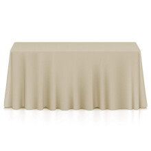 LINENE LANN'S - tovaglia premium da 90 """" x 132 """" per matrimonio/banchetto/ristorante - tessuto in tessuto in poliestere rettangolare - beige