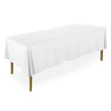 Lann's Linens - Tovaglia Premium 70"""" x 120"""" per matrimoni/banchetti/ristoranti - Tovaglia rettangolare in tessuto di poliestere - Bianca