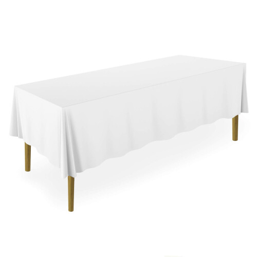 Lann's Linens - 70"""" x 120"""" Premium Tablecloth for Wedding/Banquet/Restaurant - Rectangular Polyester Fabric Table Cloth - White