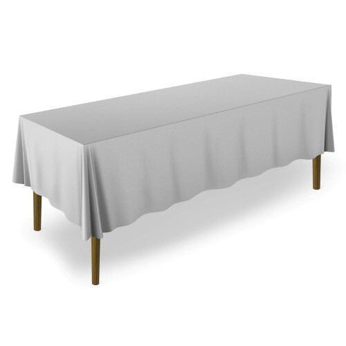 Lann's Linens - 60 x 102 Premium Tablecloth for Wedding/Banquet/Restaurant - Rectangular Polyester Fabric Table Cloth - Silver