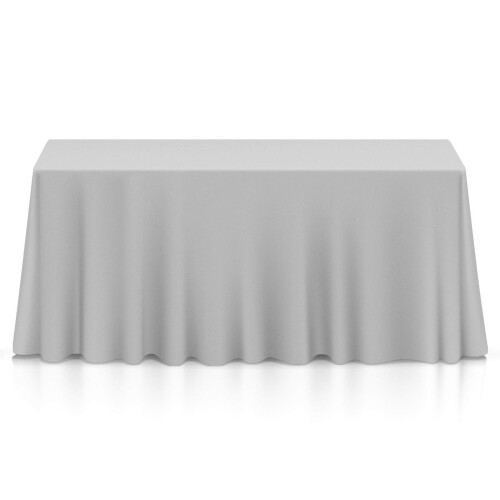 Lann's Linens - 90 x 156 Premium Tablecloth for Wedding/Banquet/Restaurant - Rectangular Polyester Fabric Table Cloth - Silver