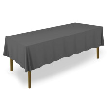 Lann's Linens - 60 x 126 Zoll Premium-Tischdecke f   r Hochzeit/Bankett/Restaurant - Rechteckige Tischdecke aus Polyestergewebe - Dunkelgrau