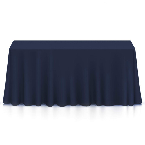 Lann's Linens - 90 x 156 Premium Tablecloth for Wedding/Banquet/Restaurant - Rectangular Polyester Fabric Table Cloth - Navy Blue