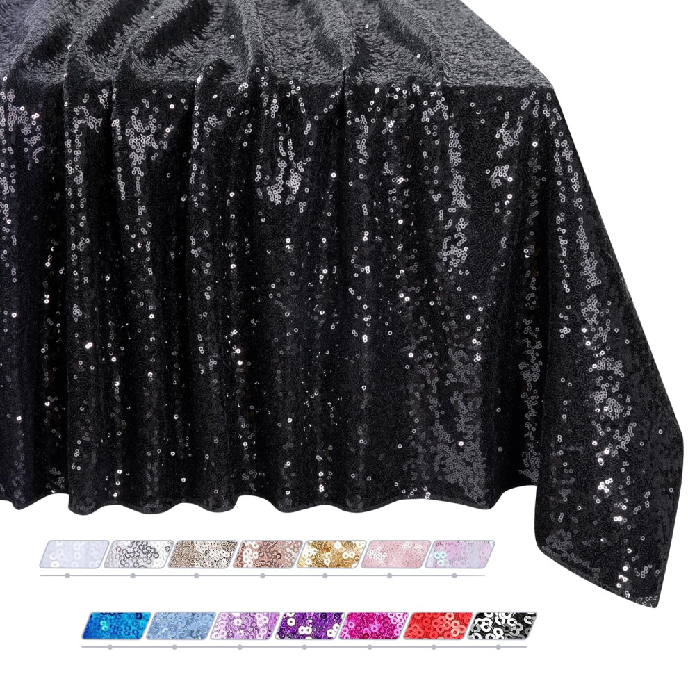 Nappe     paillettes scintillantes QueenDream - Nappe noire rectangulaire 50 x 80 pouces pour d   coration de table d'anniversaire ou de baby shower