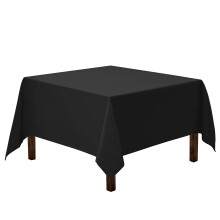Gee di moda quadratische Tischdecke - 52 x 52 Zoll schwarzes Tischtuch fr kleine quadratische oder runde Tische - Hochleistungswaschbar - fr Bu