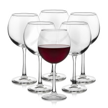Libbey Vina Verres vin ballon rouge 18,25 oz Grands verres vin rouge lgants Ensemble de 6 verres vin en verre long pied pour les mariag