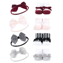Conjunto de regalo de diadema y calcetines para ni a Hudson Baby, pata de gallo, burdeos, talla nica