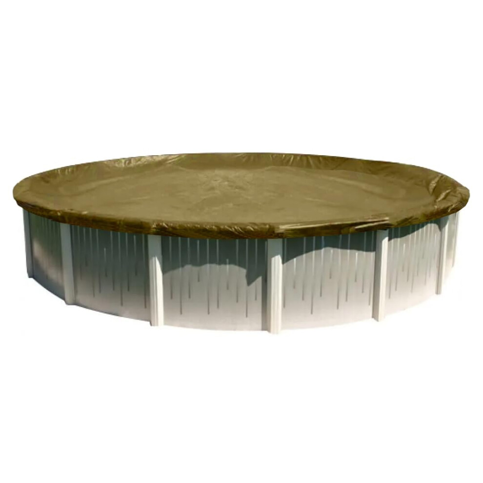 Bâche de piscine ronde Buffalo Blizzard 6,4 m | Bâche de piscine hors sol Supreme Plus | Bâche d'hiver robuste réversible beige/argent | Résistan