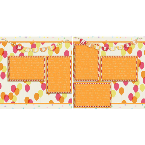 Geburtstags-Scrapbook-Set     5 Doppelseiten-Layouts 2