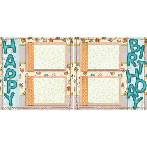 Geburtstags-Scrapbook-Set     5 Doppelseiten-Layouts 1