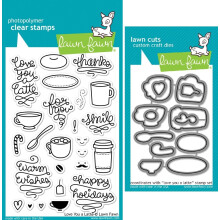 Lawn Fawn Love You A Latte transparante stempel- en snijset - bevat       n van elk LF704 (stempel) en LF705 (snijmal) - aangepaste set
