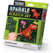 CROCODILE CREEK Dinosaur Sparkle Scratch Art 6 Piece Set  1 EA