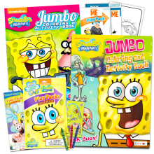 Conjunto de livros para colorir e atividades do Bob Esponja Cala Quadrada com adesivos (2 livros e pacote de brincadeiras)