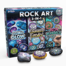 ArtSkills Rock Painting Kit with Geode Mandala & Glow in The Dark Rock Painting Arts and Crafts for Kids