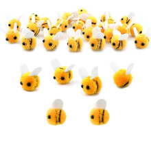 SaktopDeco 28 PCS Vilt Bijen Wol voor Knutselen Mini Bij Plush Decor