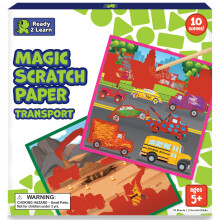 READY 2 LEARN Magic Scratch Paper - Transport - 10 levande Scratch Art Paper Scener - Scratch Off Art fr barn - Avslja frgglada resedesigner